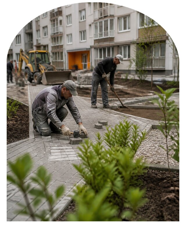 Благоустройство двора многоквартирного дома в Учалах